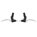 LEVIER DE FREIN VTT/VTC V-BRAKE 3 DOIGTS NEWTON ALU ARGENT/NOIR (PAIRE SUR CARTE)