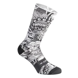 CHAUSSETTES/SOCQUETTES ETE GIST TRENDY COMICS NOIR ET BLANC 43/47 ECOLOGIQUE - HAUTEUR 20 CM (PAIRE) -5863