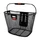 FRONT BASKET - STEEL MESH- KLICKFIX 16Lt WITH HANDLE- (36x26x25cm) TO BE ADAPTED ON HANDLEBAR WITH PLASTIC PLATE - with clip for headlight (WITHOUT BRACKET)