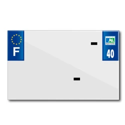 BANDE PLAQUE MOTO 210x130 POUR PVC VIERGE DEP. 40/EURO (VENDU A L'UNITE)