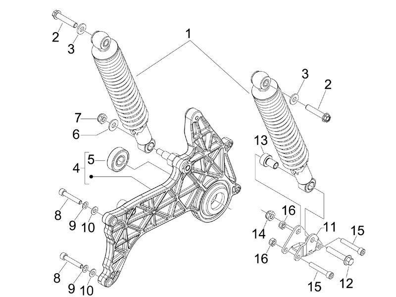 Suspension arrière - Amortisseur/s 