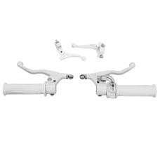 KIT POIGNEE/LEVIER CYCLO TARGA MINI METAL BLANC  -SELECTION P2R-