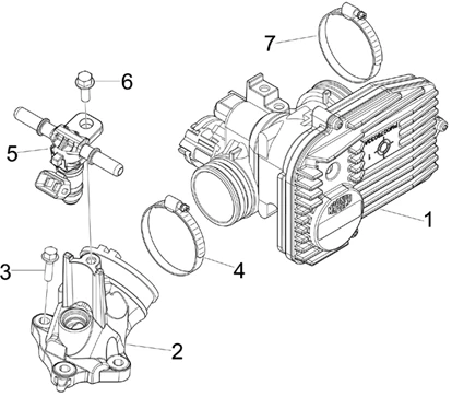 Corps papillon - Injecteur - Raccord d'admission