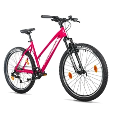 VELO MUSCULAIRE VTT 26 LEADER FOX MXC ROSE 8V CADRE 14 POUCES (TAILLE JUNIOR FILLE 140 à 148 cm)