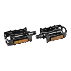 FLAT PEDAL-FOR ROAD BIKE NEWTON 500 ALUMINIUM BLACK Ø9/16 105x79mm 368g (PAIR)
