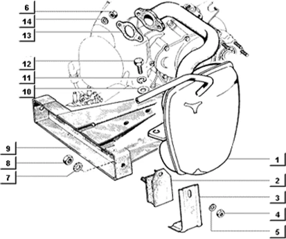 Support moteur - pot d'echappement