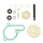 KIT REPARATION POMPE A EAU 50 A BOITE ADAPTABLE DERBI 50 SENDA 2006>, GPR 2006>/APRILIA 50 RS 2006>/GILERA 50 SMT, RCR 2006> (MOTEUR PIAGGIO EURO 3) AVEC PIGNON ENTRAINEMENT (KIT COMP) -P2R