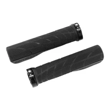 HAND GRIPS FOR URBAN BIKE- HERRMANS SHARK LOCK BLACK L130mm WHITE CLAMPING (PAIR ON CARD)