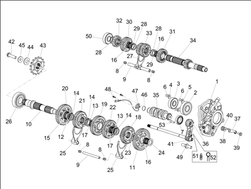 Boîte de vitesses - engrenages