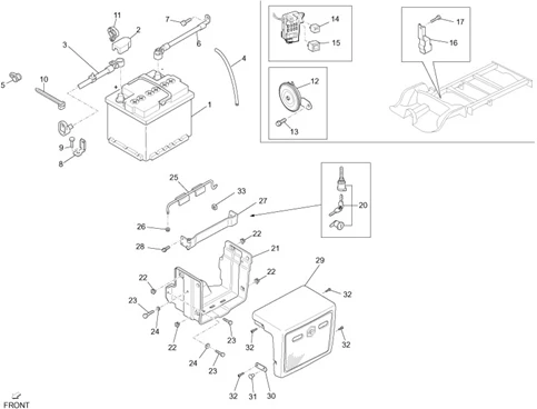 Relais - Batterie - Avertisseur sonore