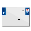 BANDE PLAQUE MOTO 210x145 POUR PVC AVEC RAISON SOCIALE DEP. 77/EURO (VENDU A L'UNITE)