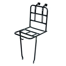 LUGGAGE RACK - FRONT - BASIL LARGE - MATT BLACK  26"/28" - ON FORK EYELETS/ON BAR WITH HOOKS (28x31x27 cm) COMPATIBLE MIK SYSTEM
