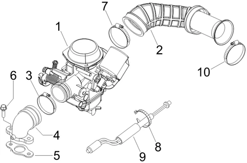 Carburateur complet - Raccord d'admission