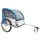 REMORQUE VELO ENFANT COUVERTE 2 PLACES MAXI 45Kg COLORI BLEU/GRIS AVEC ROUES 20" à BLOCAGE ET FIXATION AXE DE ROUE ARRIERE - MONTAGE RAPIDE SANS OUTIL (2 ENFANTS DE 18KGS ET 1 BAGAGE DE 9KGS)