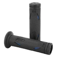 REVETEMENT POIGNEE PROGRIP MOTO ON ROAD 718 DOUBLE DENSITE NOIR/BLEU CLOSED END 122mm (PAIRE)