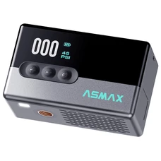 COMPRESSEUR/GONFLEUR/POMPE PORTABLE UNIVERSEL ASMAX T30 DIGITAL 120 PSI 8,3 BARS MAX (FONCTION ECLAIRAGE, DETECTION PRESSION PNEU, PRE REGLAGE DE LA PRESSION, ARRET AUTOMATIQUE)