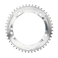 CHAINRING FOR TRACK BIKE- 5 Arms- 46T.Ø 144 ALUMINIUM SILVER 7075 FOR CHAIN 3.17mm (1"1/8) STRONGLIGHT