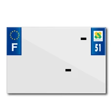 BANDE PLAQUE MOTO 210x145 POUR PVC AVEC RAISON SOCIALE DEP. 51/EURO (VENDU A L'UNITE)