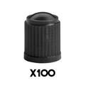 BOUCHON DE VALVE MOTO/SCOOT/CYCLO STANDARD PLASTIQUE NOIR (VENDU PAR 100) -SELECTION P2R