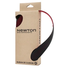 RUBAN DE GUIDON / CINTRE NEWTON NOIR EFFETS ROUGE AVEC BOUCHONS (SUPER RESISTANTE ET CONFORTABLE)