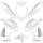 CARROSSERIE/CARENAGE MAXISCOOTER ADAPTABLE YAMAHA 125 N-MAX 2015>2020 BLANC BRILLANT (KIT 11 PIECES) -P2R