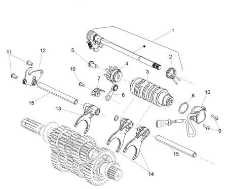 Boîte de vitesses / Selecteur / Desmodromique