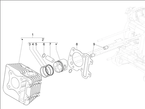 Groupe cylindre-piston-axe