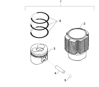 Groupe cylindre-piston-axe