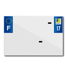 BANDE PLAQUE MOTO 210x145 POUR PVC AVEC RAISON SOCIALE DEP. 17/EURO (VENDU A L'UNITE)