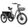 TRICYCLE ELECTRIQUE/VAE CITY LEADER FOX 24" CURTIS 2025 MIXTE GRIS MAT 8V SHIMANO NEXUS MOTEUR ROUE AV BAFANG 36V 45Nm BATTERIE 17,4Ah FREIN ET RETROPEDALAGE