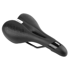 SELLE NEWTON VTT/TREKKING ERGONOMIC HOMME ATHLETIC NOIR A MEMOIRE DE FORME AVEC TROU CENTRAL 260x155mm