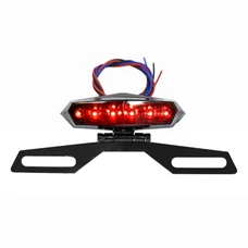 LICENSE PLATE HOLDER - WITH TAILLIGHT - AVOC LUNAR - Black/Smoked lens -EEC Approved