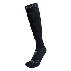 CHAUSSETTES DE PROTECTION VTT SERYT SHELTER ANTIBACTERIEN POUR CHEVILLE ET TIBIA NOIR / GRIS 38/42 - HAUTEUR 21 cm (PAIRE)
