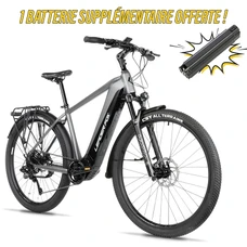 VELO ELECTRIQUE/VAE VTC 28 LEADER FOX BARNET 2025 HOMME GRIS 9V MOTEUR CENTRAL BAFANG M510 36V 95Nm BATTERIE 20Ah (19'' - h48cm - TAILLE L - POUR ADULTE DE 178cm à 185cm)