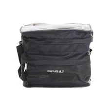 HAND BAG FOR BICYCLE - BASIL MALI 8L BLACK - FASTENING ON HANDLEBAR WITH ADJUSTABLE VELCRO TAPES