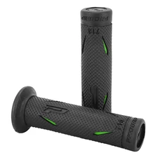 REVETEMENT POIGNEE PROGRIP MOTO ON ROAD 718 DOUBLE DENSITE VERT/NOIR CLOSED END 122mm (PAIRE)
