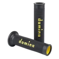 REVETEMENT POIGNEE DOMINO MOTO ON ROAD A010 NOIR/JAUNE OPEN END 120-125mm (PAIRE)