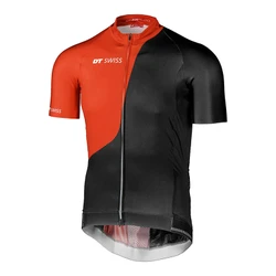 MAILLOT DT SWISS HOMME JERSEY MANCHES COURTES ZIP TOTAL 3 POCHE NOIR / ROUGE L (OFFRE SPECIALE)