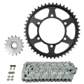 KIT CHAINE ADAPTABLE YAMAHA 600 FZ6 S FAZER 2004>2007, FZ6 S2 FAZER 2007>2009, FZ6 S2 2007>2010 530 16x46 (DIAM COURONNE 110/130/10.25) (DEMULTIPLICATION ORIGINE) -AFAM