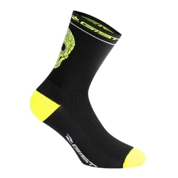 CHAUSSETTES / SOCQUETTES ETE GIST CRANE/SKULL NOIR-JAUNE FLUO 36/39 - HAUTEUR 18CM (PAIRE) -5860