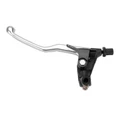 POIGNEE/LEVIER D'EMBRAYAGE MOTO OFF ROAD DOMINO ALU GAUCHE NOIR/POLI AVEC LEVIER DE STARTER ET SUPPORT RETRO (M10)