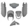CARROSSERIE/CARENAGE SCOOT ADAPTABLE PEUGEOT 50 KISBEE 2T ET 4T 2010>2017 GRIS MAT (KIT 6 PIECES) -P2R