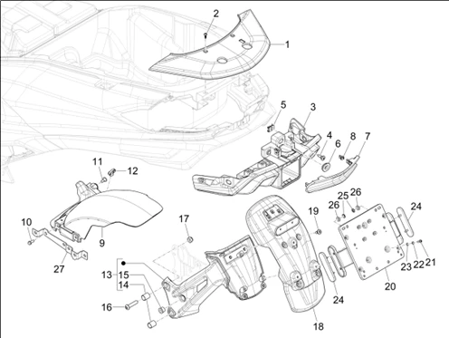 Couvercle arrière - Pare-boue
