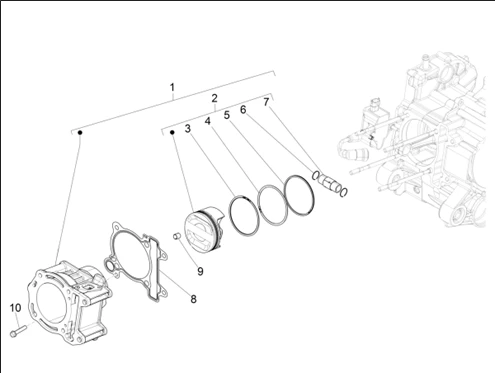 Groupe cylindre-piston-axe
