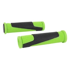 HAND GRIPS FOR MTB- NEWTON DUAL COMPOUND- GREEN/BLACK L130mm (PAIR)