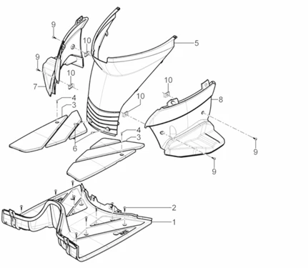 Protection centrale - Repose-pieds