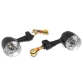 TURN SIGNAL FOR SCOOT MBK 50 NITRO/YAMAHA 50 AEROX/DERBI 50 SENDA - REAR- ( ORANGE LIGHT+MIRROR EFFECT) - TRANSPARENT/BLACK ( (PAIR) -SELECTION P2R