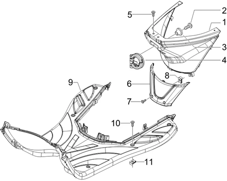 Protection centrale - Repose-pieds