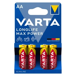 PILE LR06 1.5V VARTA ALCALINE LONGLIFE MAX POWER AA (VENDU PAR 4)