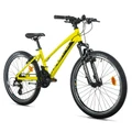 VELO MUSCULAIRE VTT 24 LEADER FOX SPIDER 2026 FILLE JAUNE 7V (TAILLE ENFANT 135 à 145 cm)